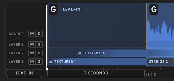 An intro with TEXTURES 1 and TEXTURES 3 in front of the music track